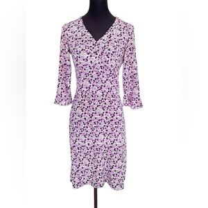 Mayle Vintage Purple Silk Stretch Cocktail Floral Dress Womens Size 2/4